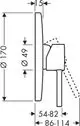 Unterputzmischer mit einem schlichten Design, seitlichem Hebel zum Einstellen der Wassertemperatur. Ausführung in Chrom. Marke AXOR.